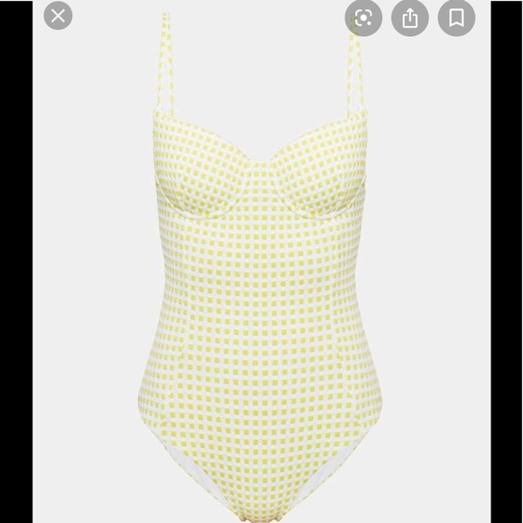yellow gingham one piece swimsuit